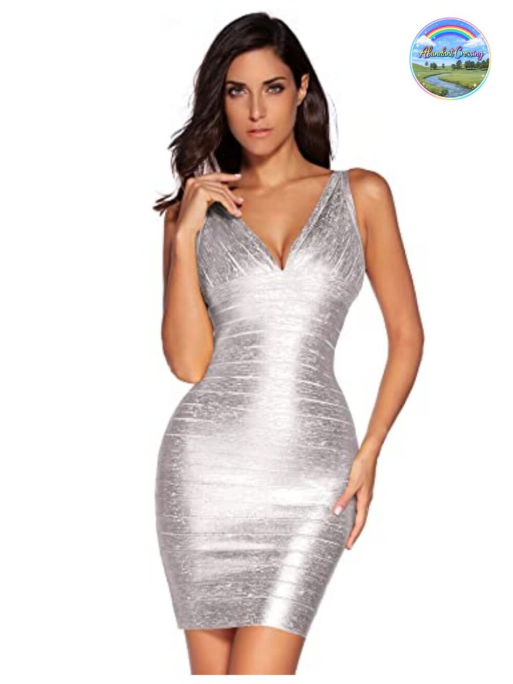 Sexy V-Neck Bodycon Mini Dress Formal Gown Wedding Guest Sleeveless